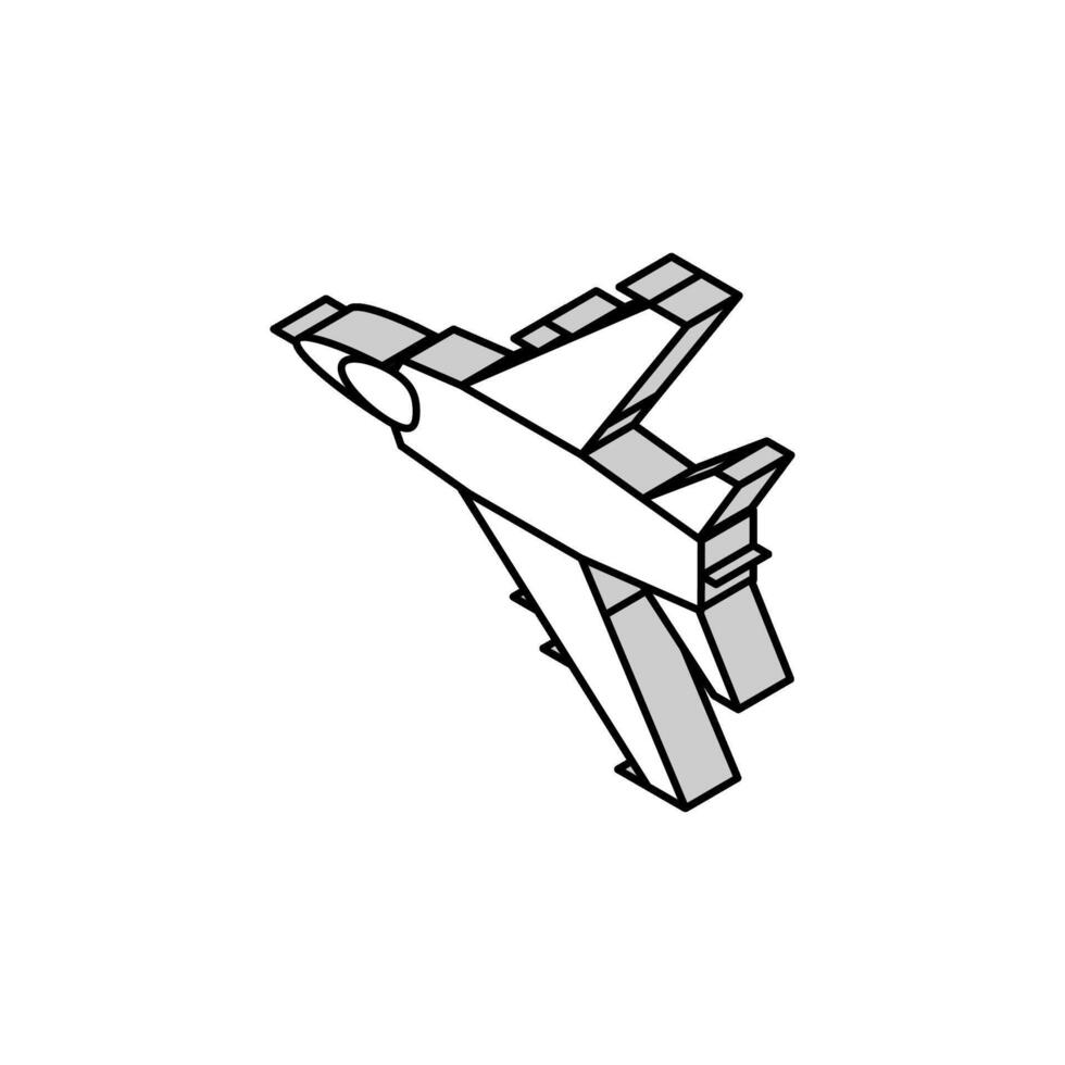 militär flygplan flygplan isometrisk ikon vektor illustration