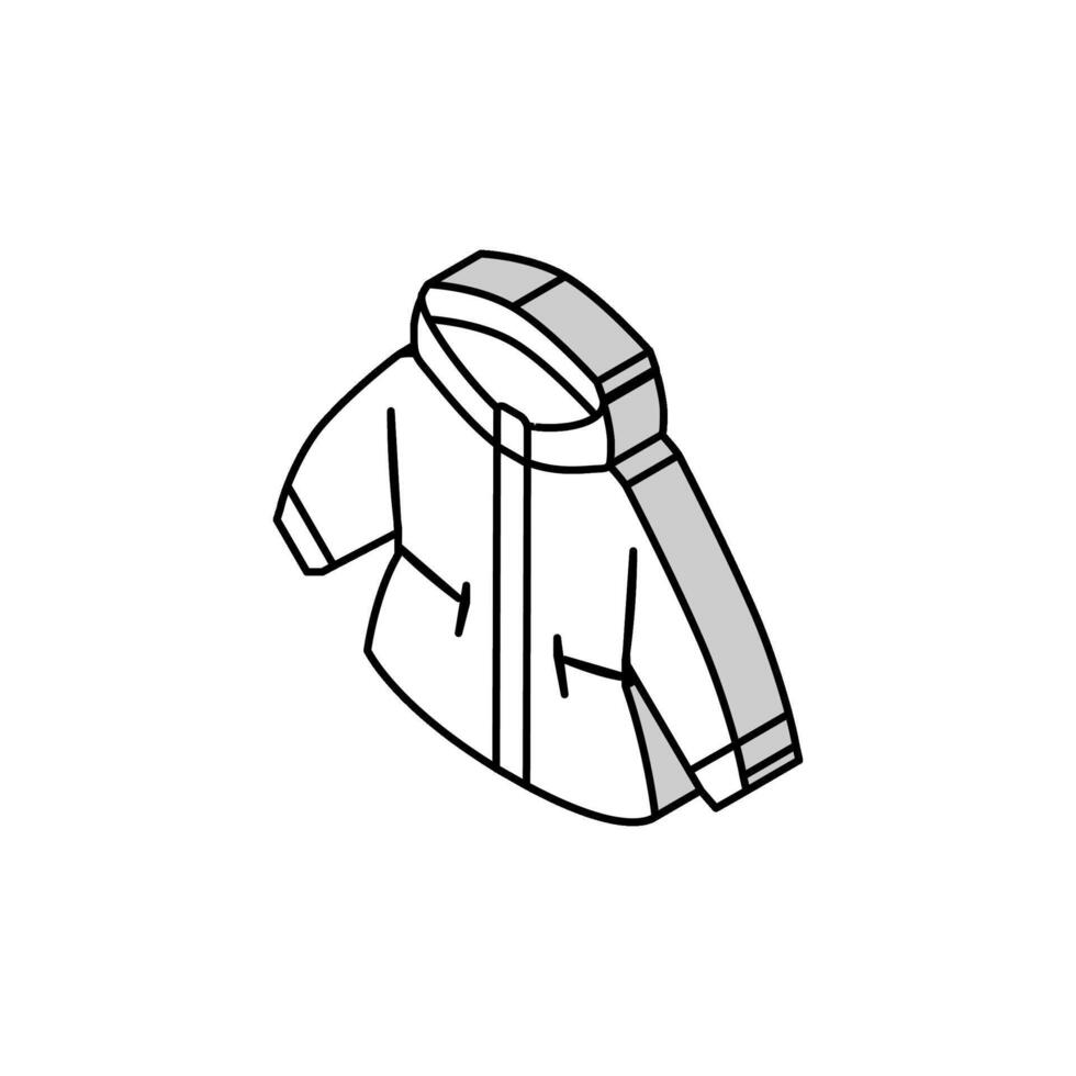 Nützlichkeit Jacke Mädchen Baby Stoff isometrisch Symbol Vektor Illustration