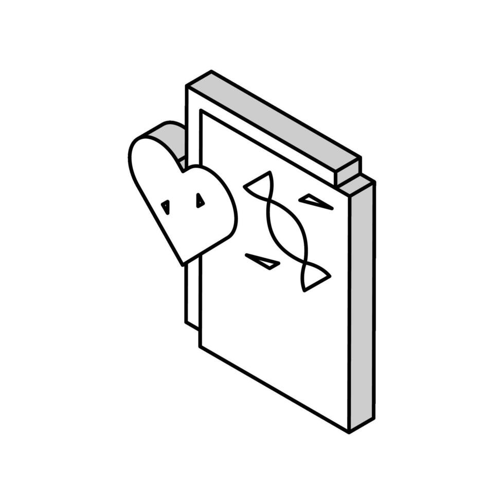 DNA Forschung zum Herz Transplantation isometrisch Symbol Vektor Illustration