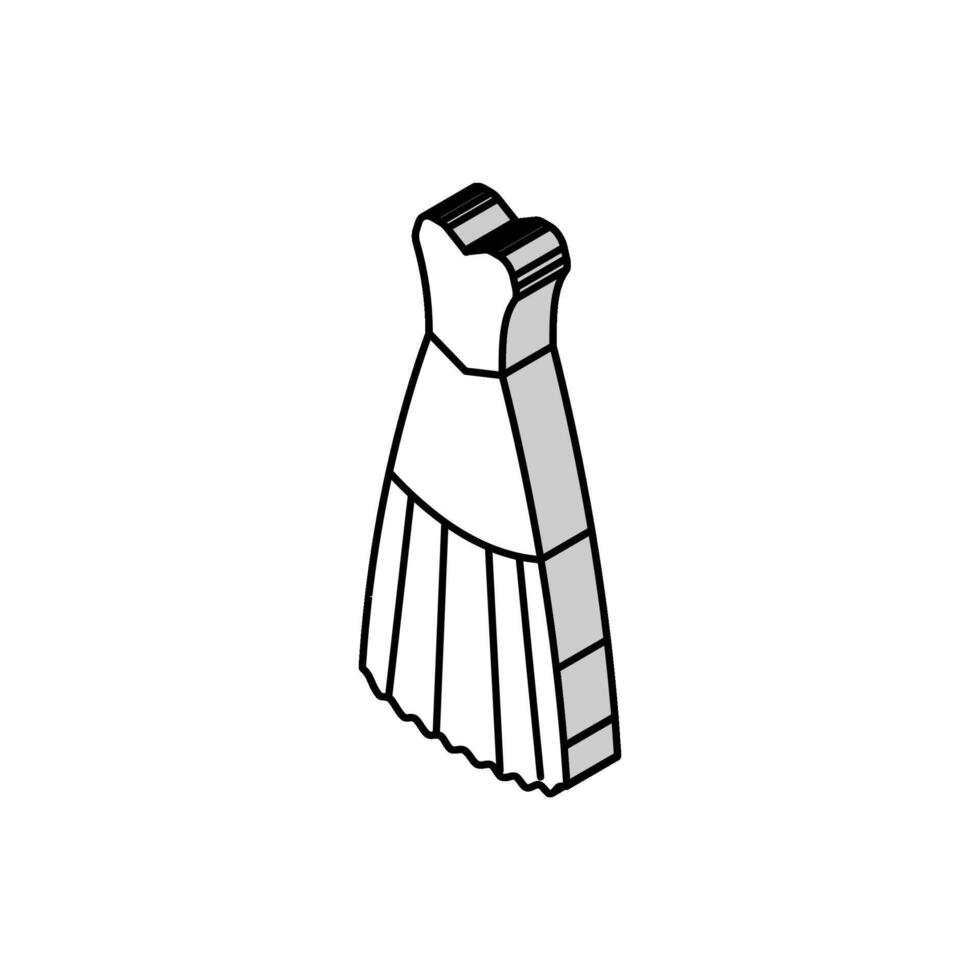 baskisch Hochzeit Kleid isometrisch Symbol Vektor Illustration