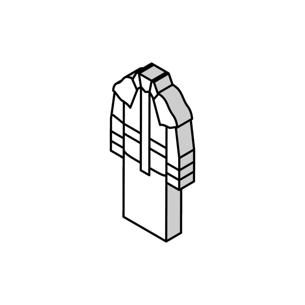 dammtrasa ytterkläder manlig isometrisk ikon vektor illustration