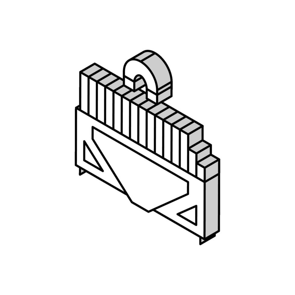 Sortierung Metall Müll Maschine isometrisch Symbol Vektor Illustration