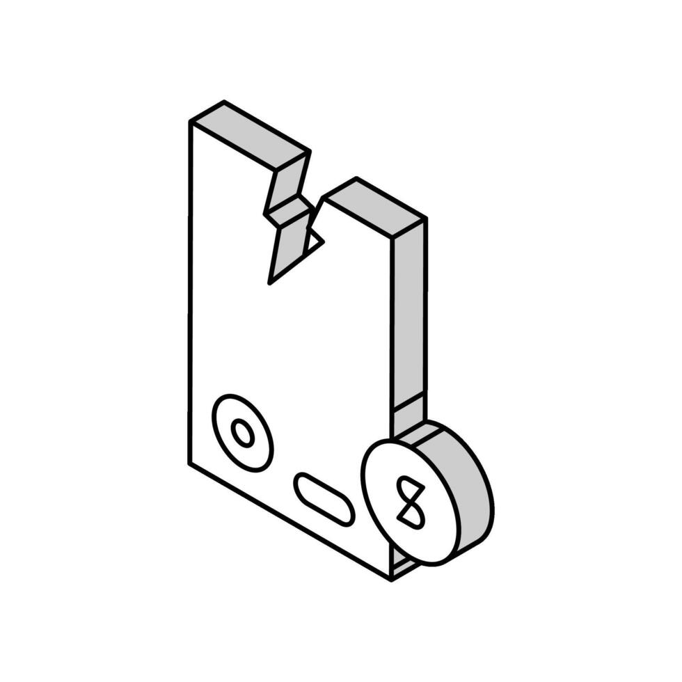 Vertrag brechen isometrisch Symbol Vektor Illustration