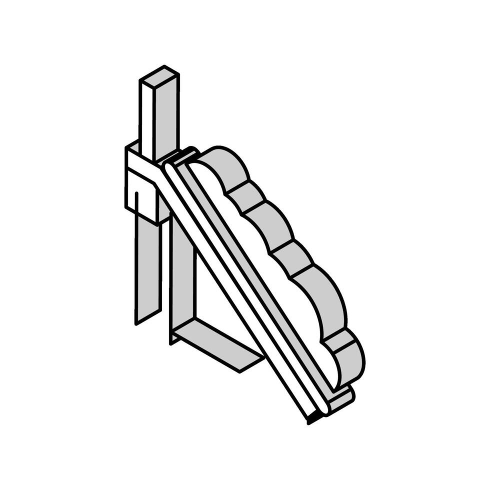 avfall sortering transportband bälte isometrisk ikon vektor illustration
