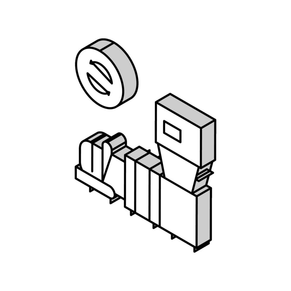 Müll Recycling Maschine isometrisch Symbol Vektor Illustration