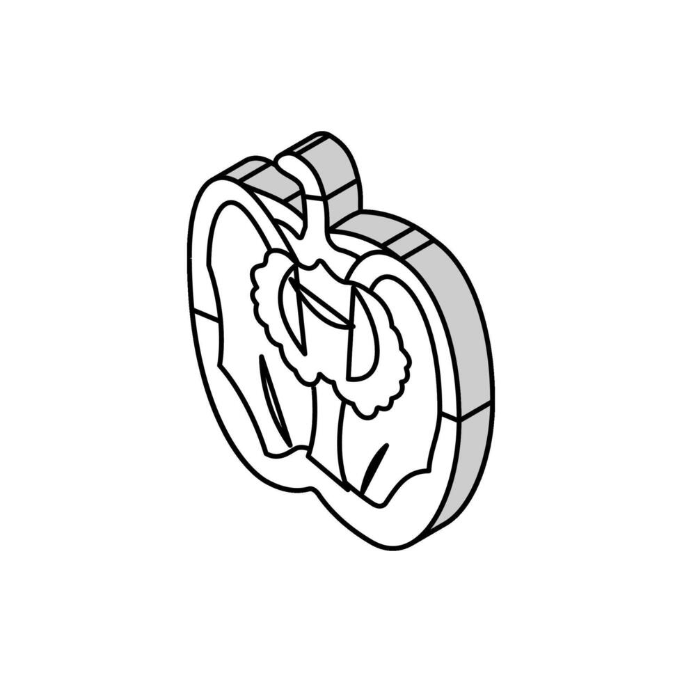 Schnitt rot Pfeffer isometrisch Symbol Vektor Illustration