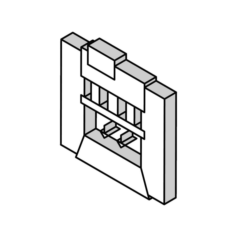 Verbrennung Müll Maschine isometrisch Symbol Vektor Illustration