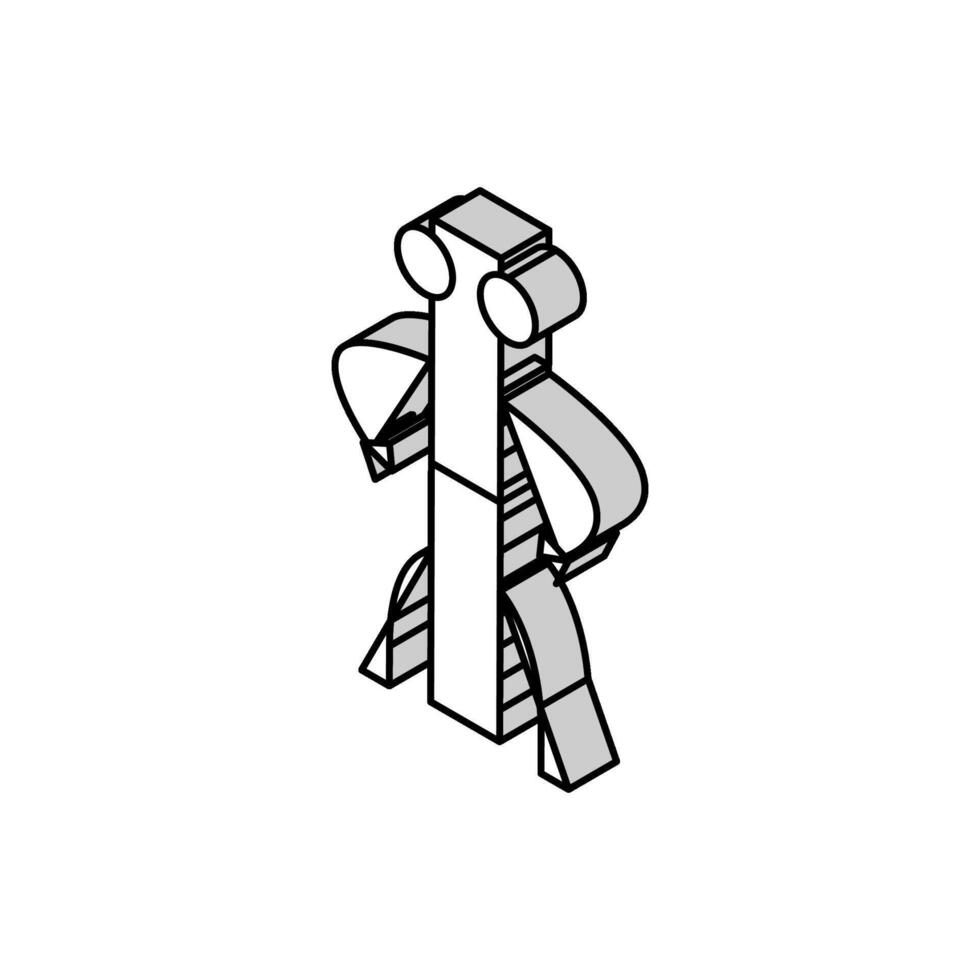 linjal skola karaktär isometrisk ikon vektor illustration