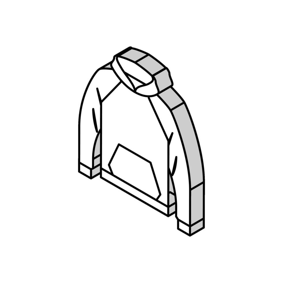 Kapuzenpullover Oberbekleidung männlich isometrisch Symbol Vektor Illustration