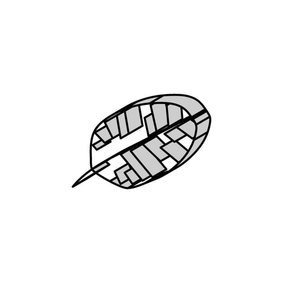 banan tropisk blad isometrisk ikon vektor illustration