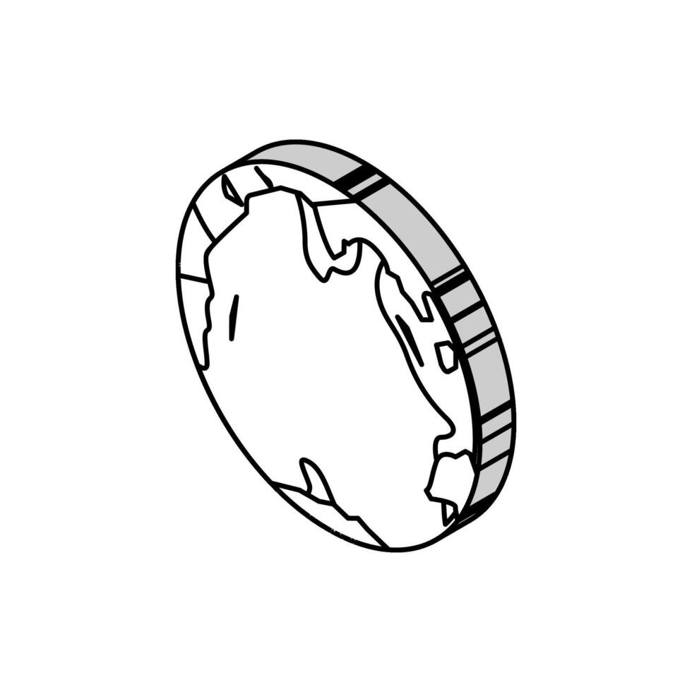 indisk hav Karta isometrisk ikon vektor illustration