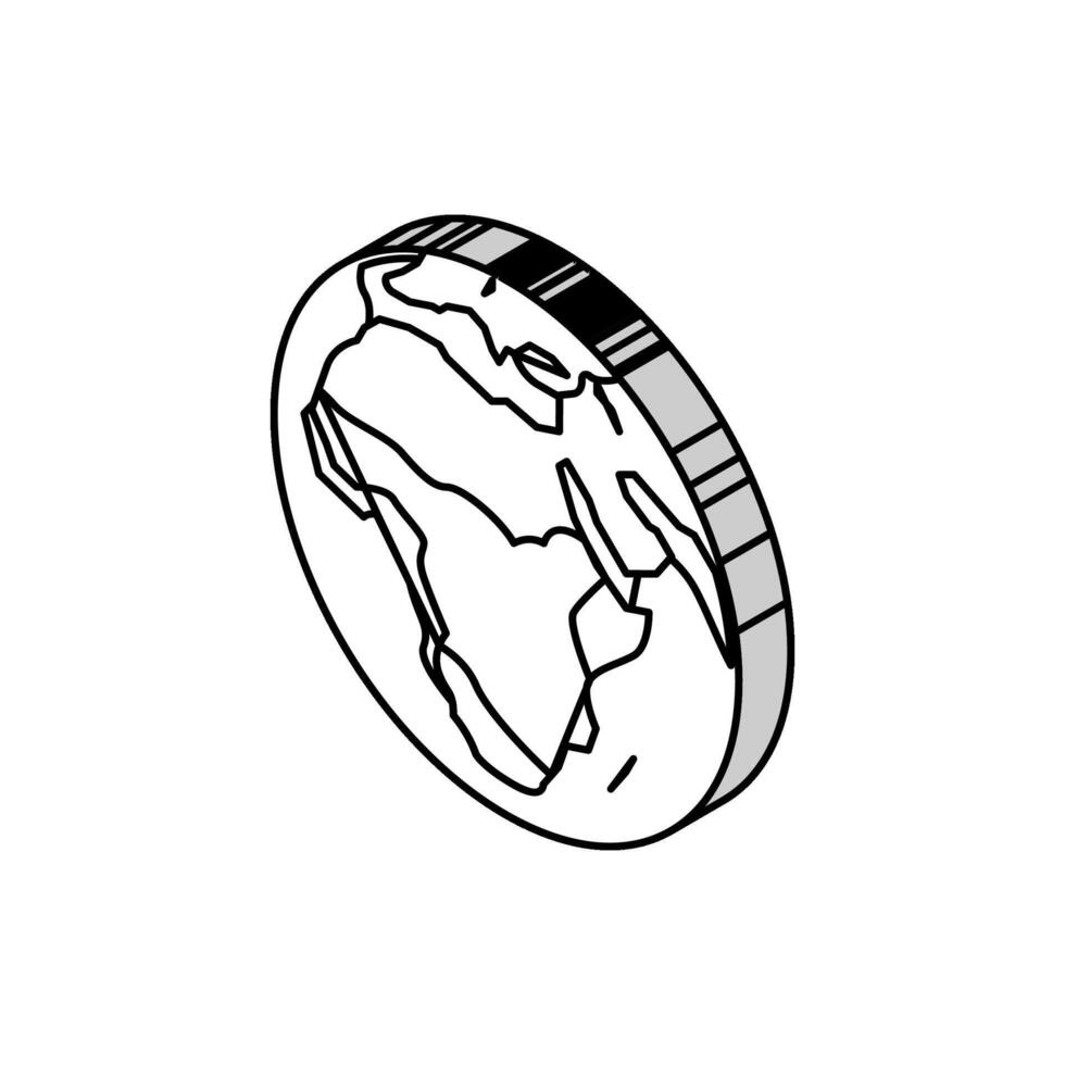 Afrika Erde Planet Karte isometrisch Symbol Vektor Illustration