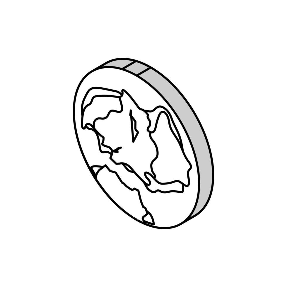 Laurasie Erde Kontinent Karte isometrisch Symbol Vektor Illustration