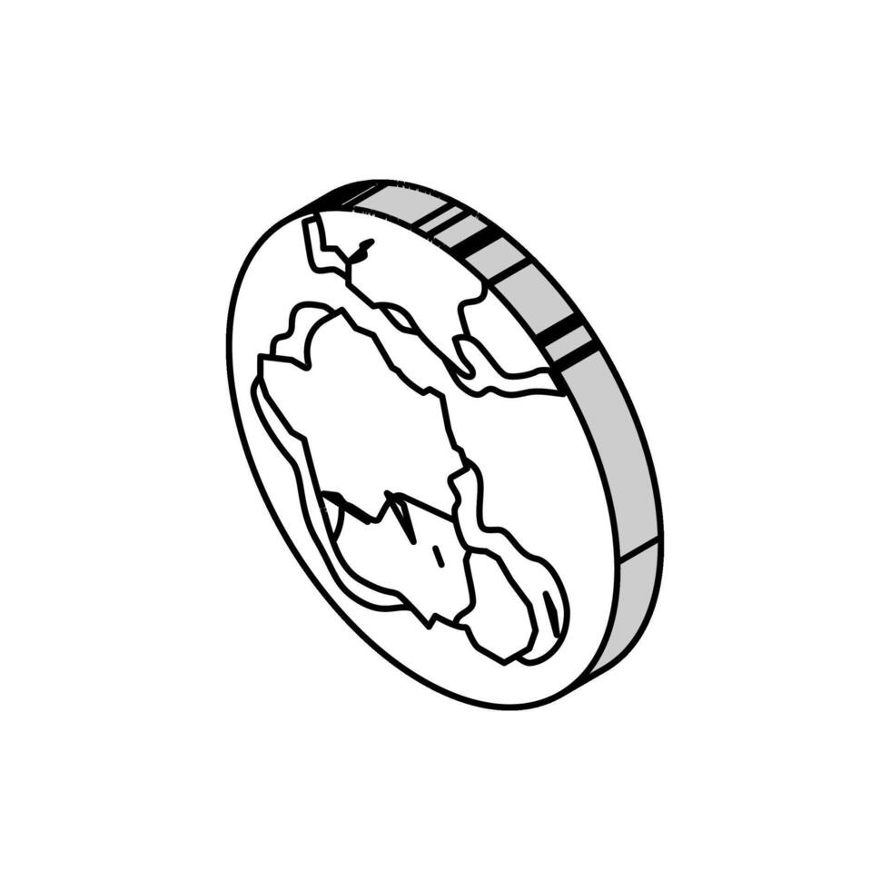 gondwana jord kontinent Karta isometrisk ikon vektor illustration