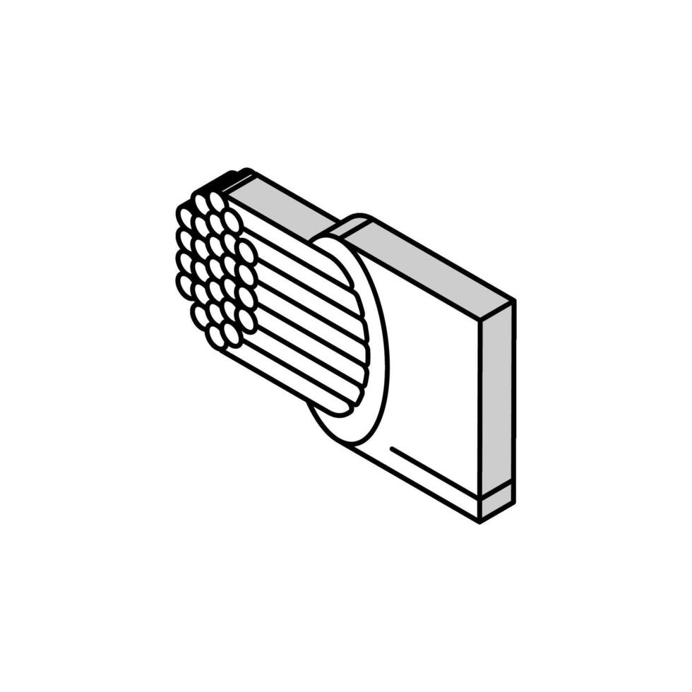 tråd kabel- koppar isometrisk ikon vektor illustration