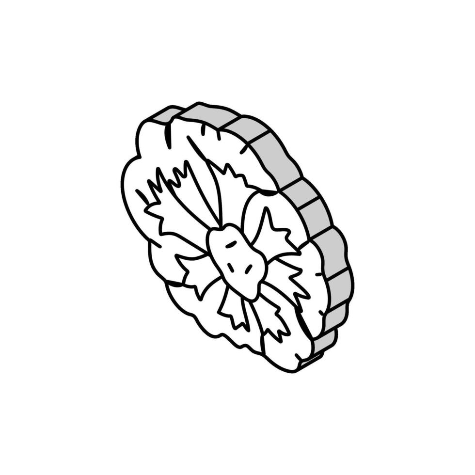 Brokkoli Grün isometrisch Symbol Vektor Illustration
