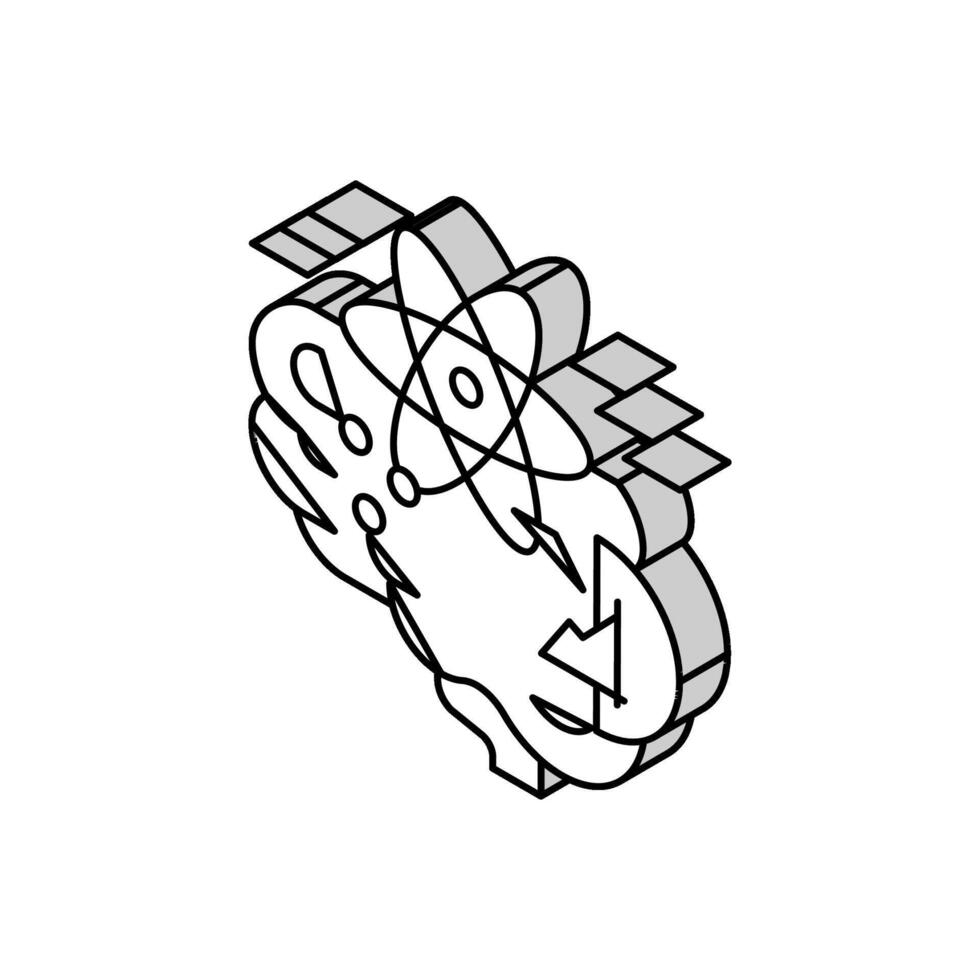 Wissenschaft Gehirn isometrisch Symbol Vektor Illustration