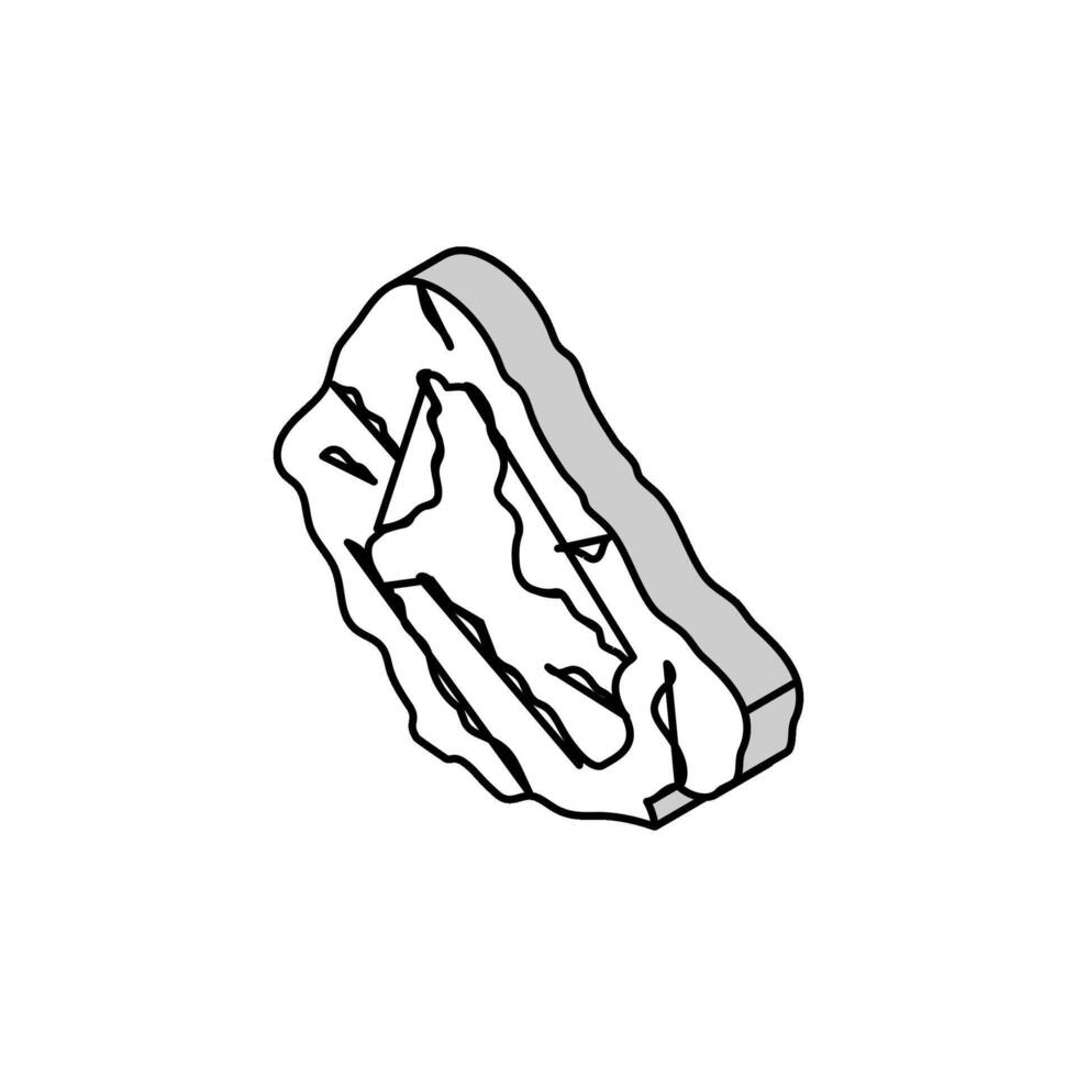 Nugget gebraten Hähnchen isometrisch Symbol Vektor Illustration