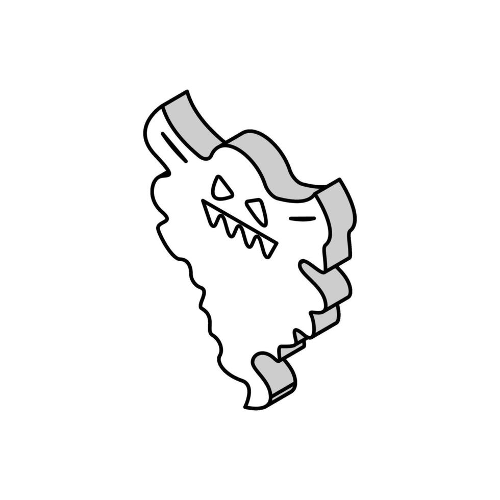 demon spöke isometrisk ikon vektor illustration