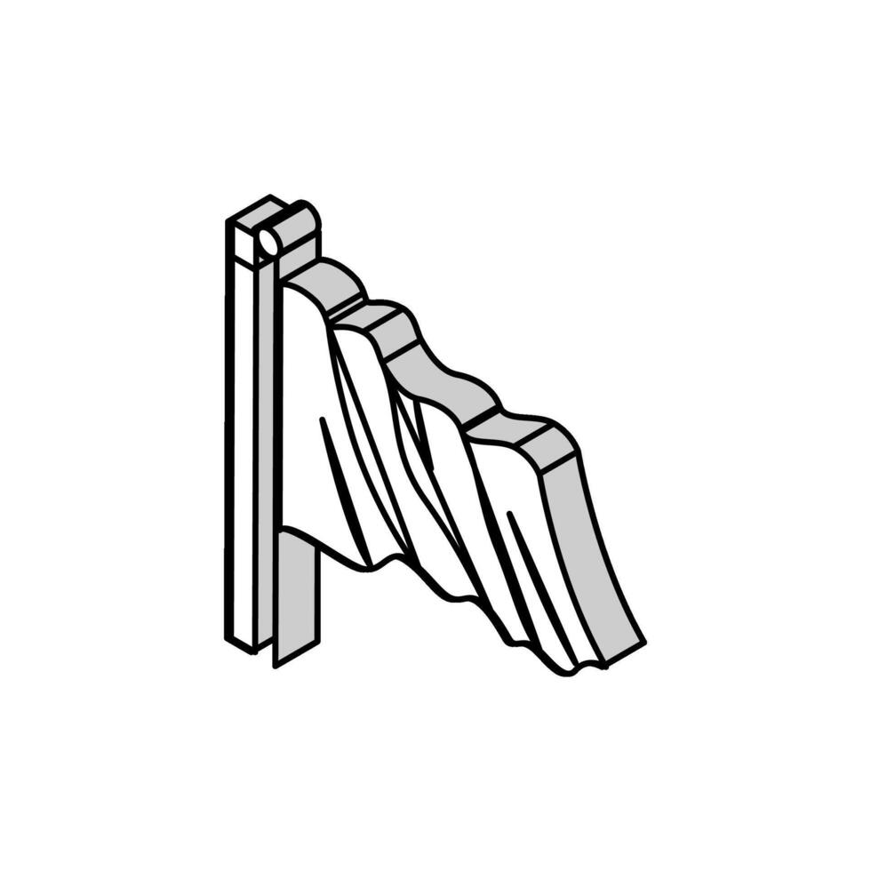winken Flagge isometrisch Symbol Vektor Illustration