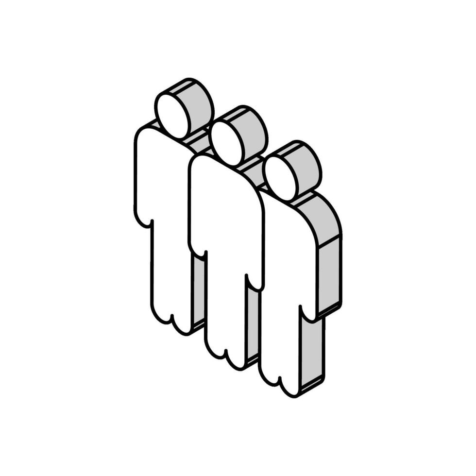 Gruppe Menschen Silhouette isometrisch Symbol Vektor Illustration