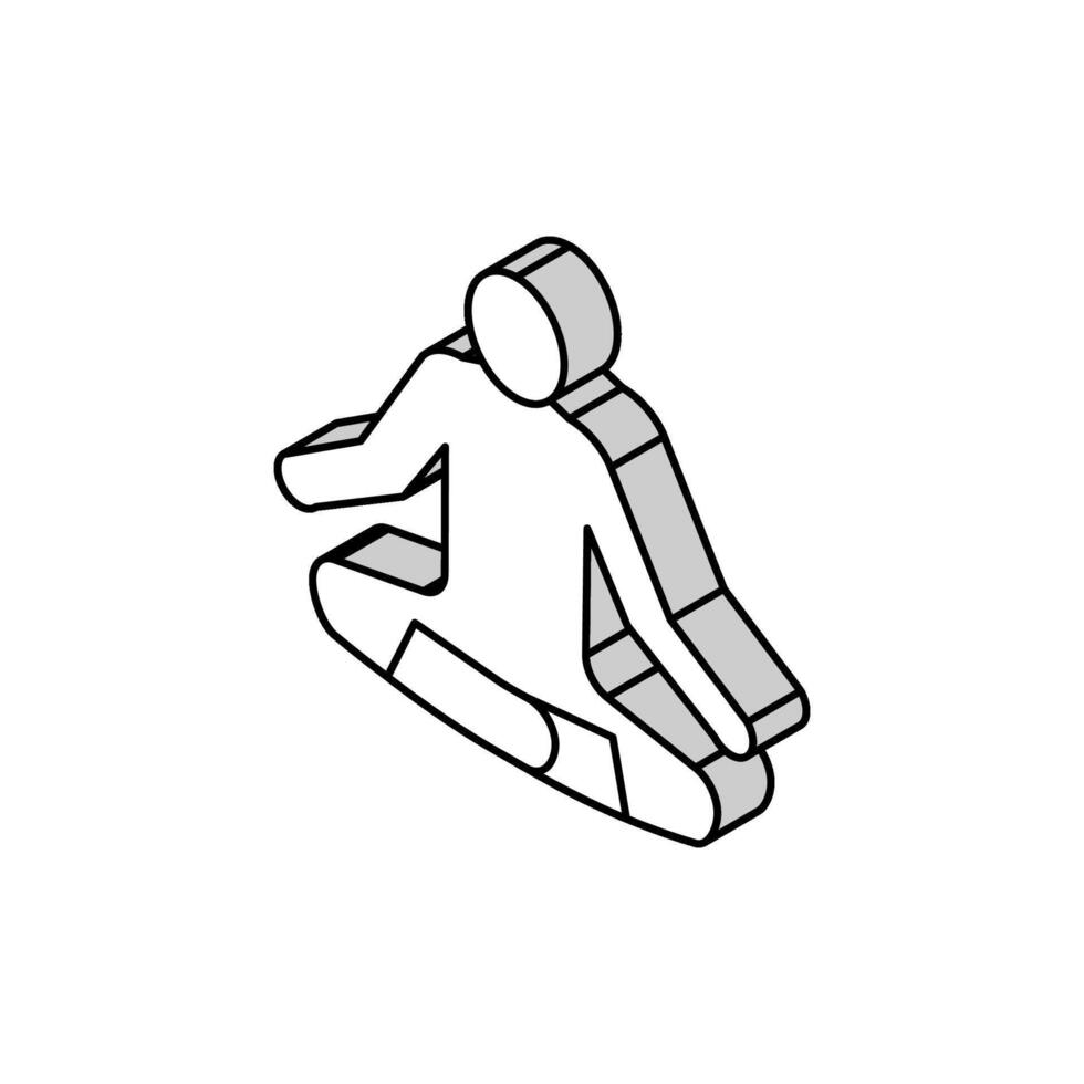 yoga människor silhuett isometrisk ikon vektor illustration