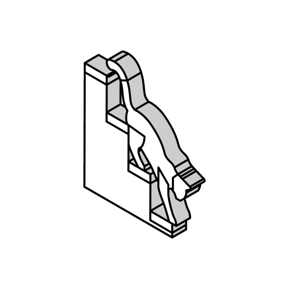 Nieder Präposition Englisch isometrisch Symbol Vektor Illustration