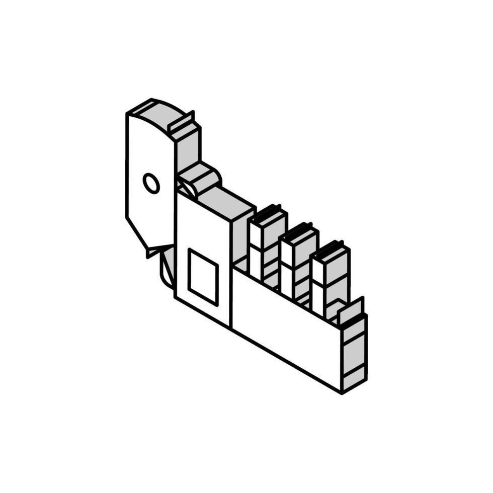 dri Ofen Stahl Produktion isometrisch Symbol Vektor Illustration