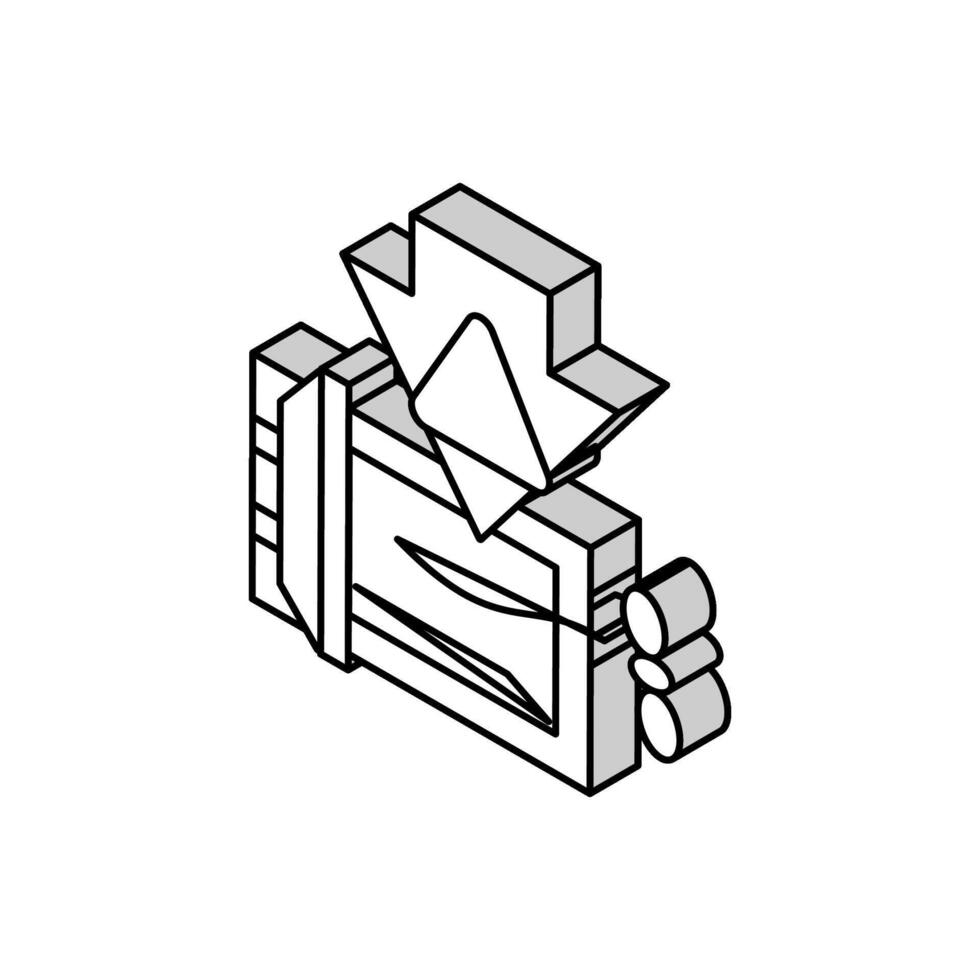 Konkurs finanziell Krise isometrisch Symbol Vektor Illustration