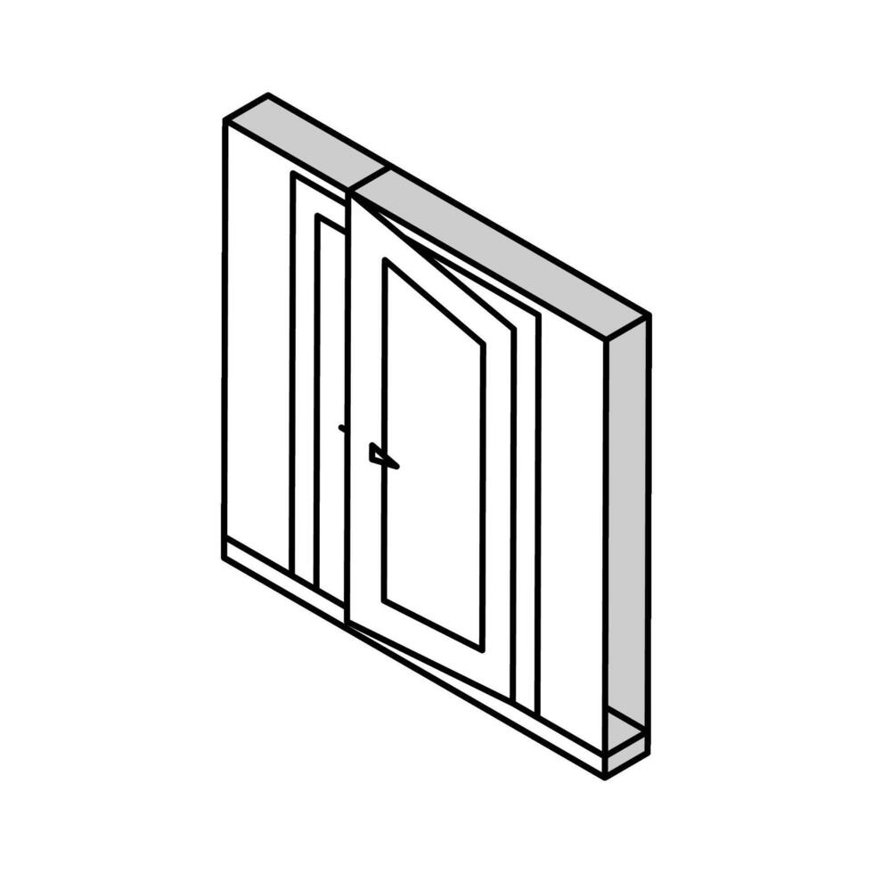 Tür Gebäude Haus isometrisch Symbol Vektor Illustration