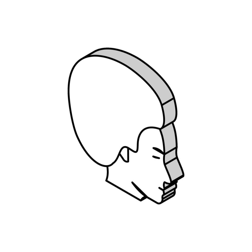 afro Frisur männlich isometrisch Symbol Vektor Illustration
