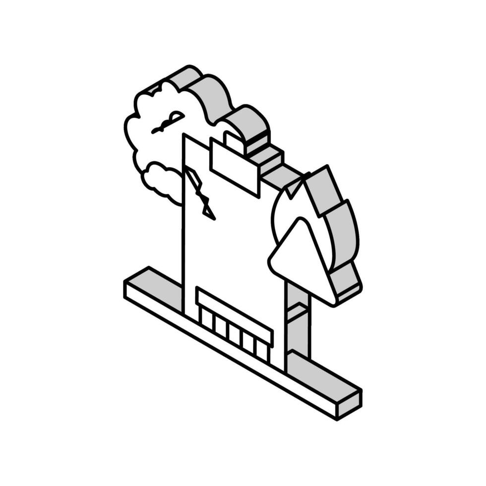 Mensch gemacht Katastrophen Krise isometrisch Symbol Vektor Illustration