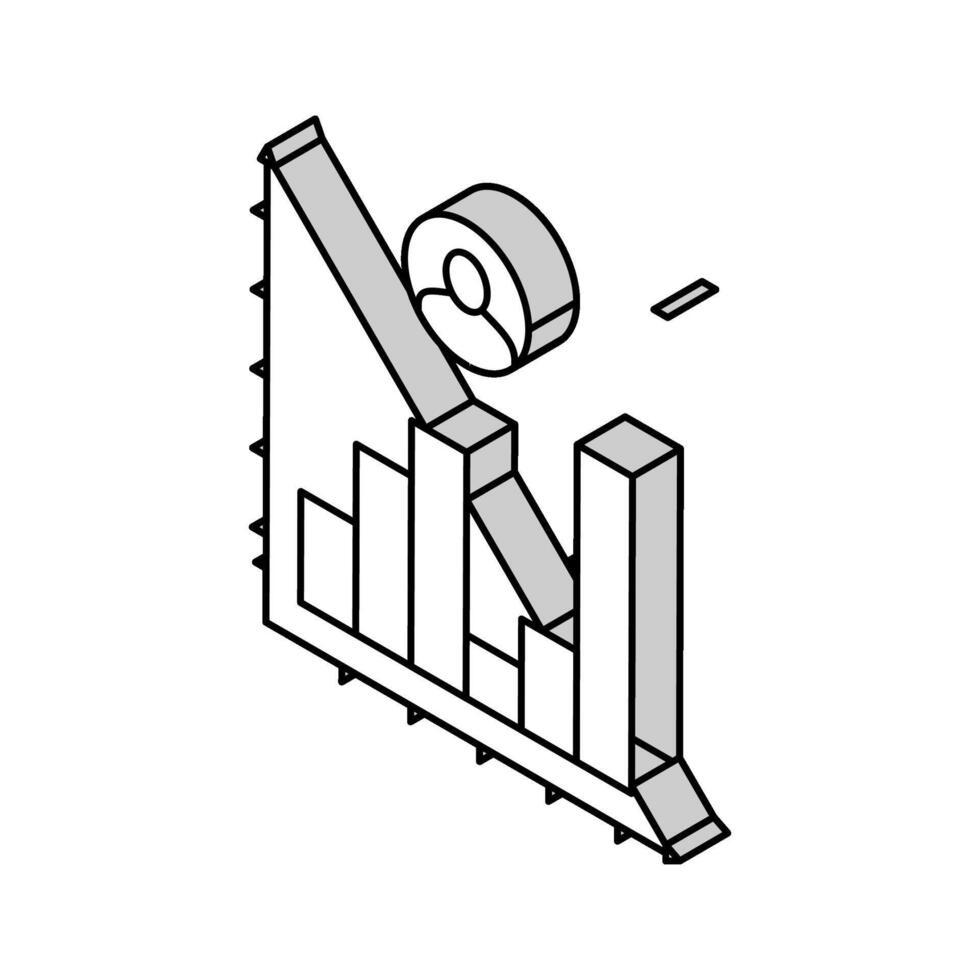 Spår din framsteg företag isometrisk ikon vektor illustration