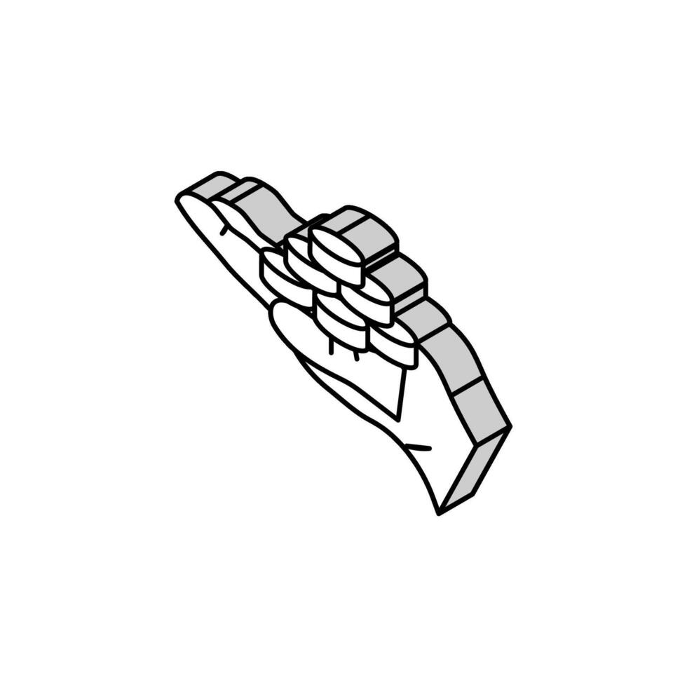 Wachstum Münze Hand isometrisch Symbol Vektor Illustration