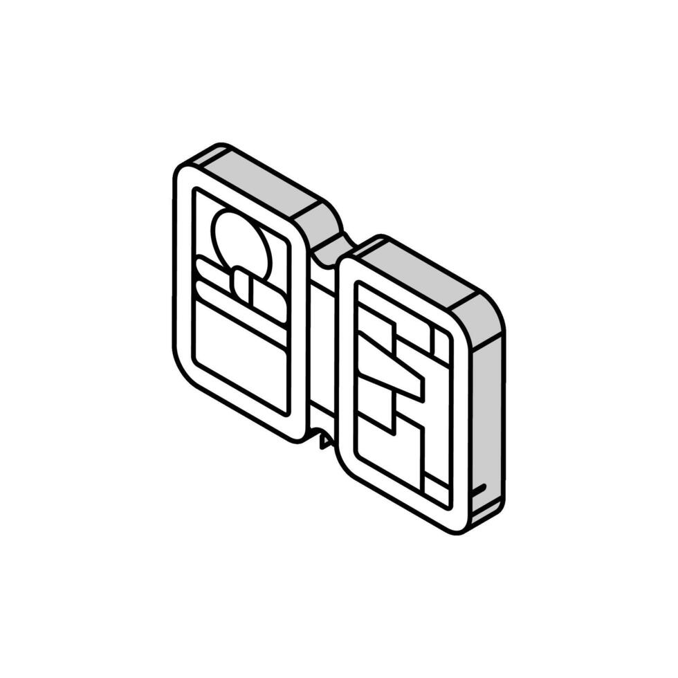 först hjälpa utrustning medicin isometrisk ikon vektor illustration