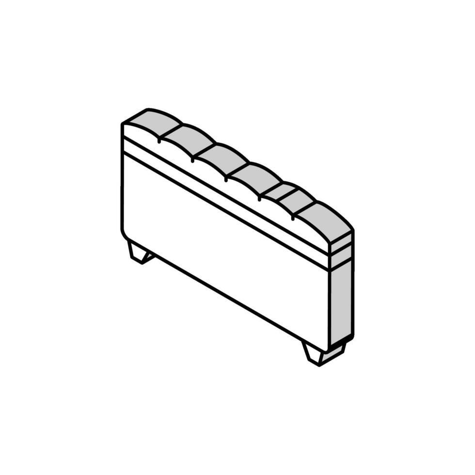 Schlafzimmer Bank Schlafzimmer Innere isometrisch Symbol Vektor Illustration