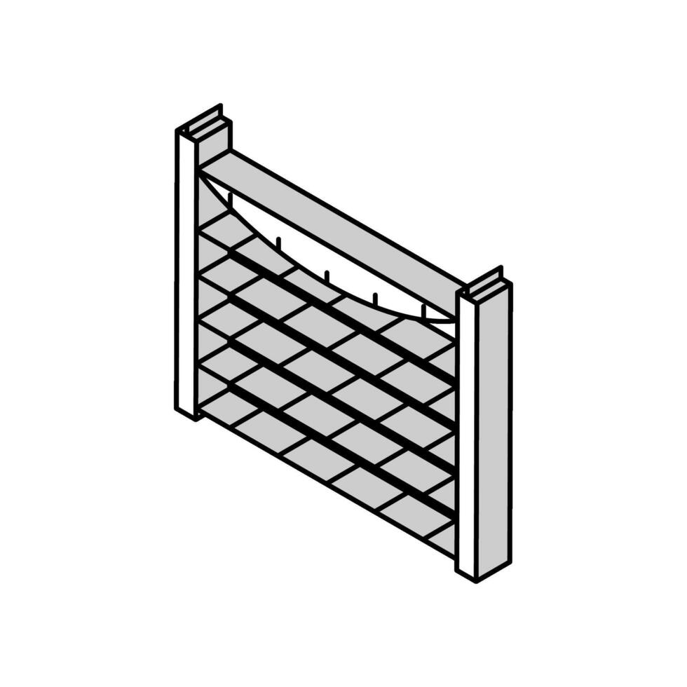 trädgård staket verktyg isometrisk ikon vektor illustration