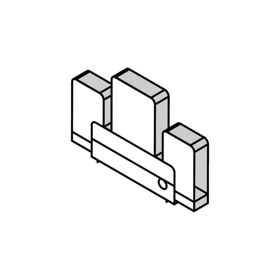 ljud systemet levande rum isometrisk ikon vektor illustration