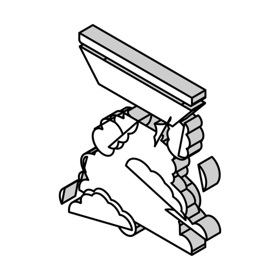 rök filtrering isometrisk ikon vektor illustration