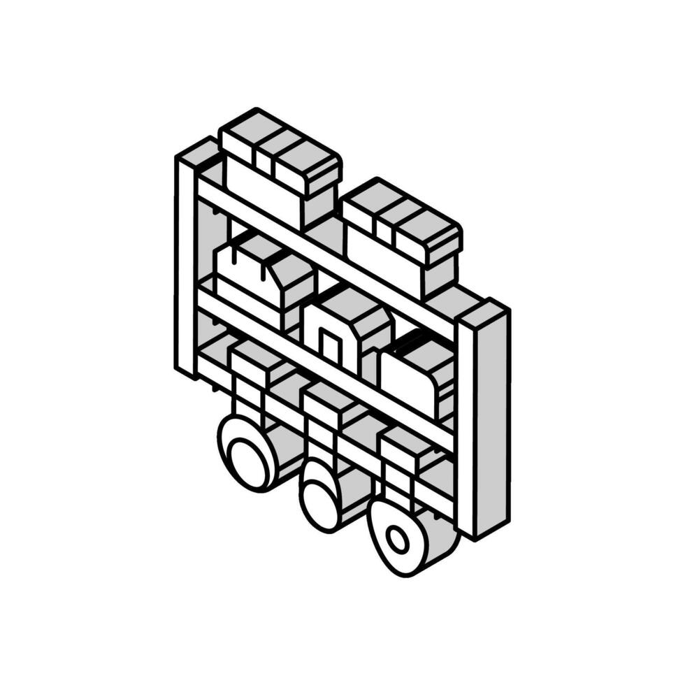 bohren Regal Garage Werkzeug isometrisch Symbol Vektor Illustration