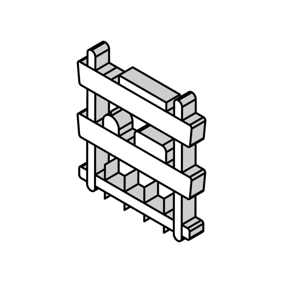 Veranstalter Badezimmer Innere isometrisch Symbol Vektor Illustration