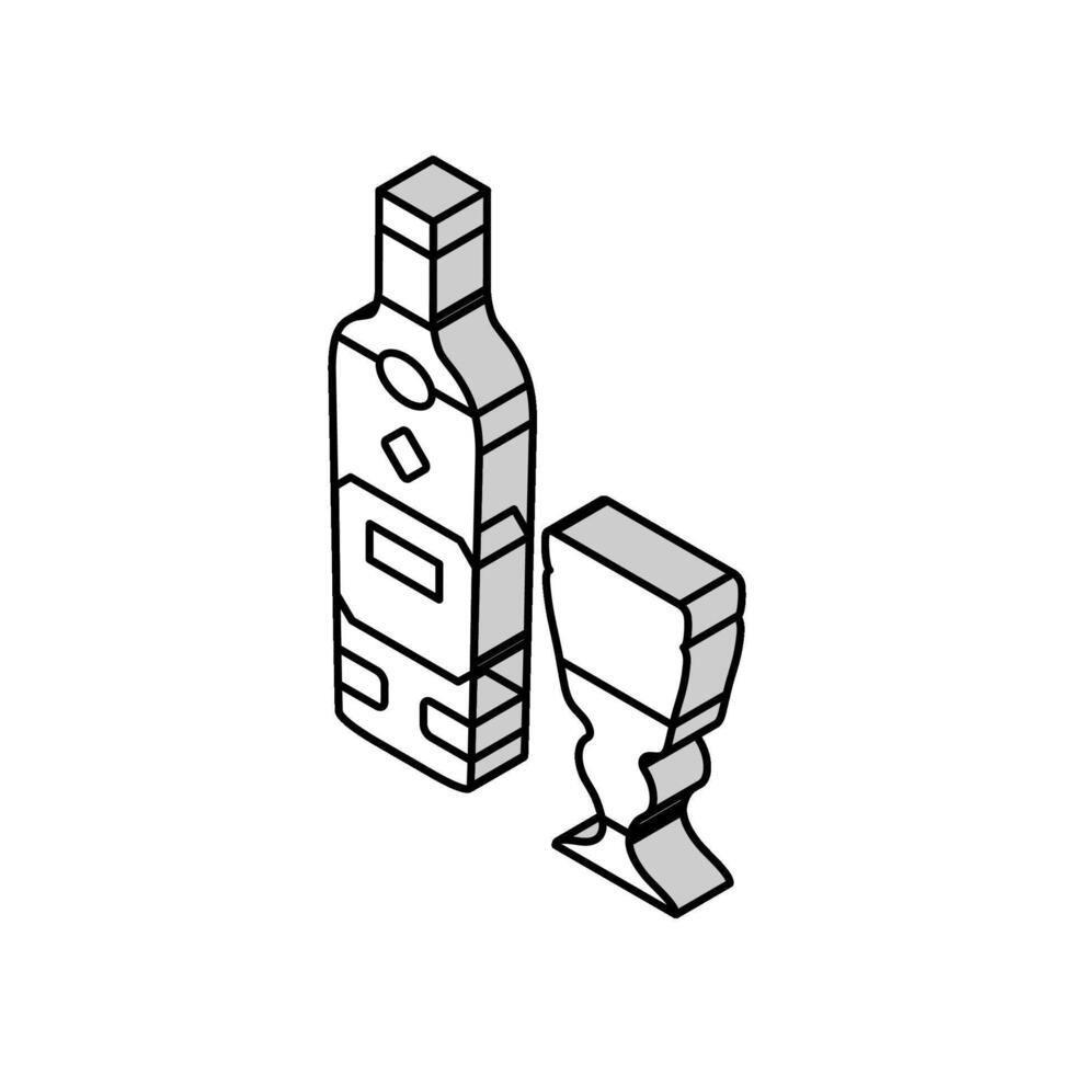 Absinth trinken Flasche isometrisch Symbol Vektor Illustration