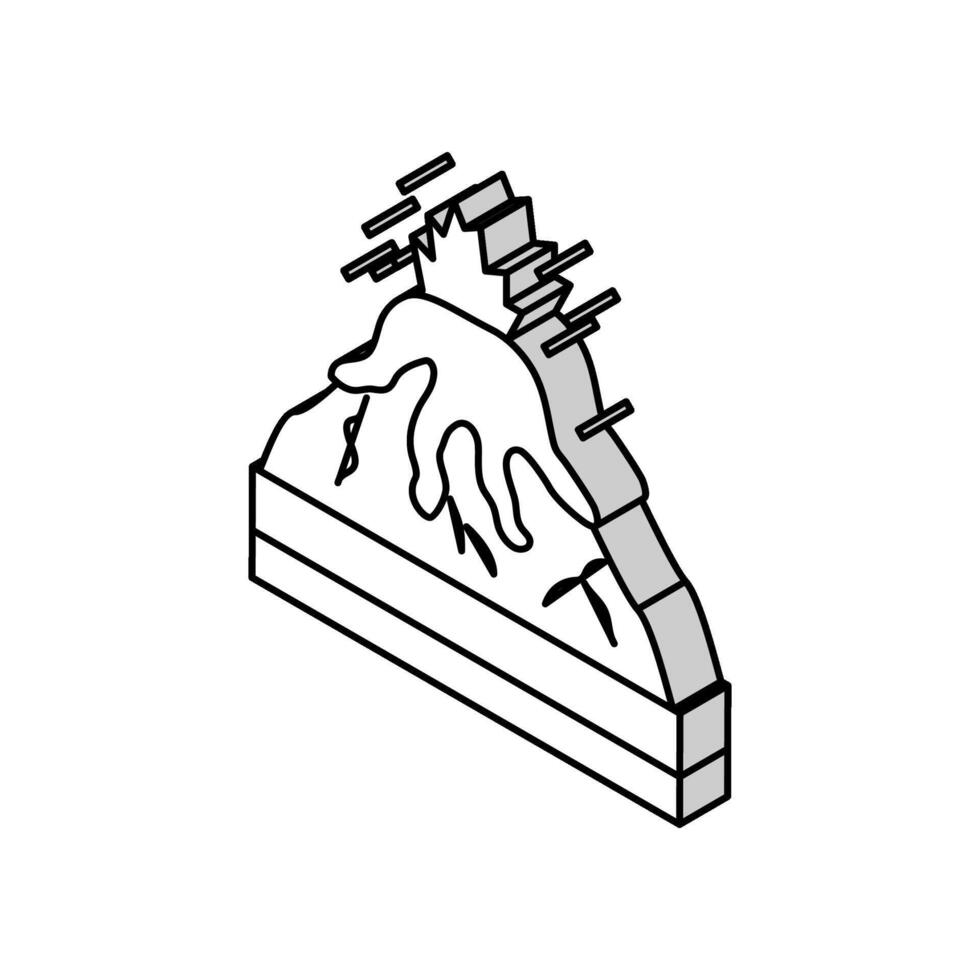 überschwänglich Eruption Lava isometrisch Symbol Vektor Illustration