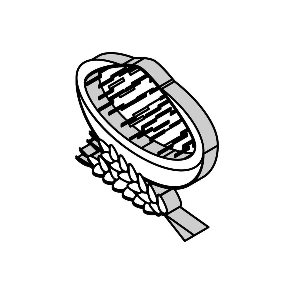 Mehl Weizen Teller Ohren isometrisch Symbol Vektor Illustration