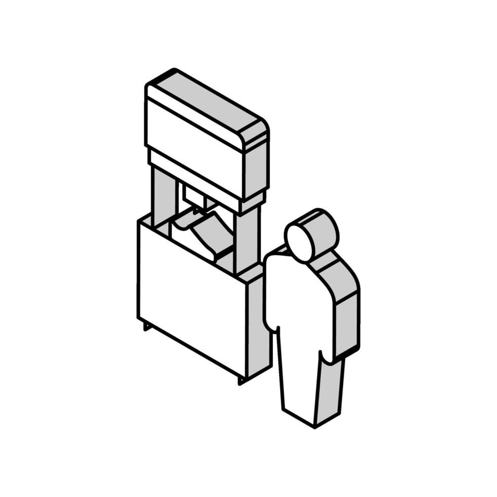 sko produktion maskin isometrisk ikon vektor illustration