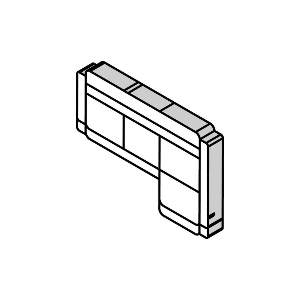 Ecke Sofa oben Aussicht isometrisch Symbol Vektor Illustration