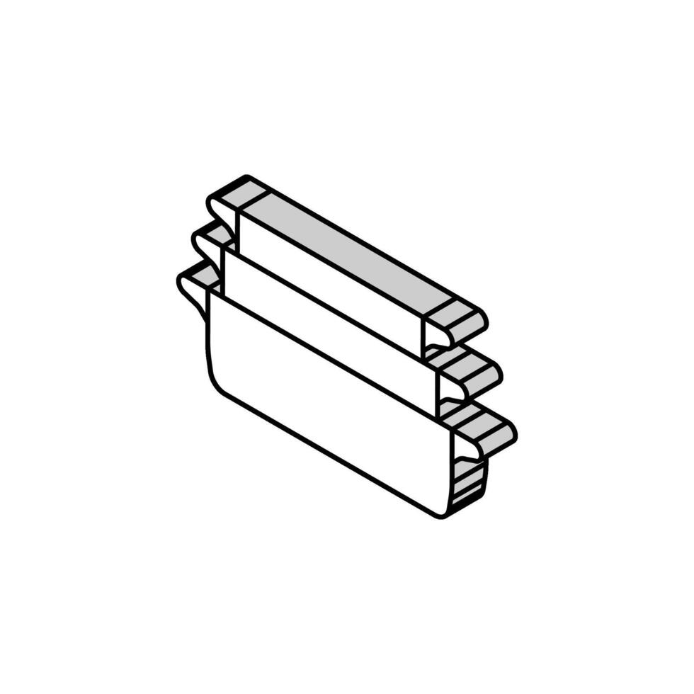 Keramik Backen Gericht Küche Kochgeschirr isometrisch Symbol Vektor Illustration