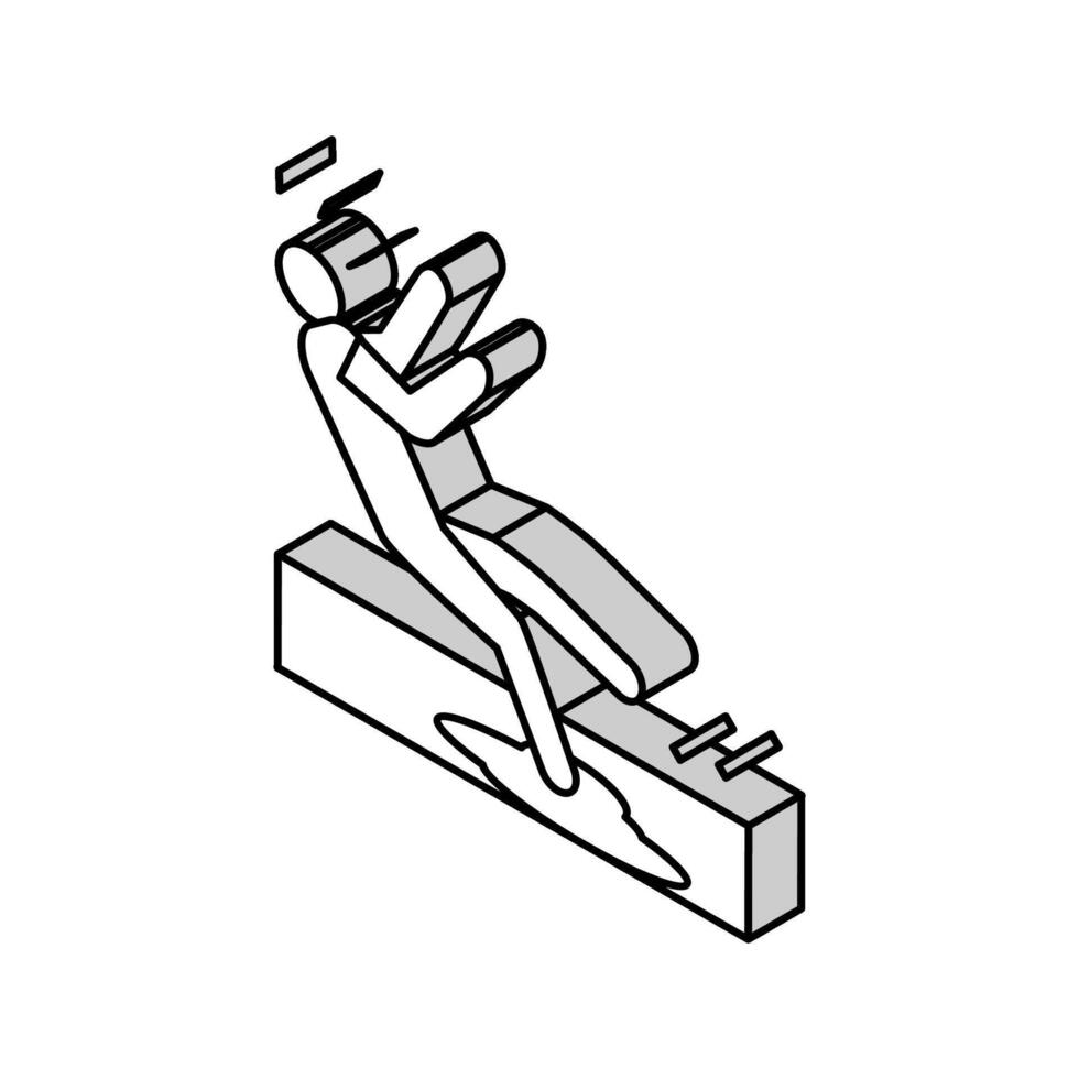 gled pöl man olycka isometrisk ikon vektor illustration