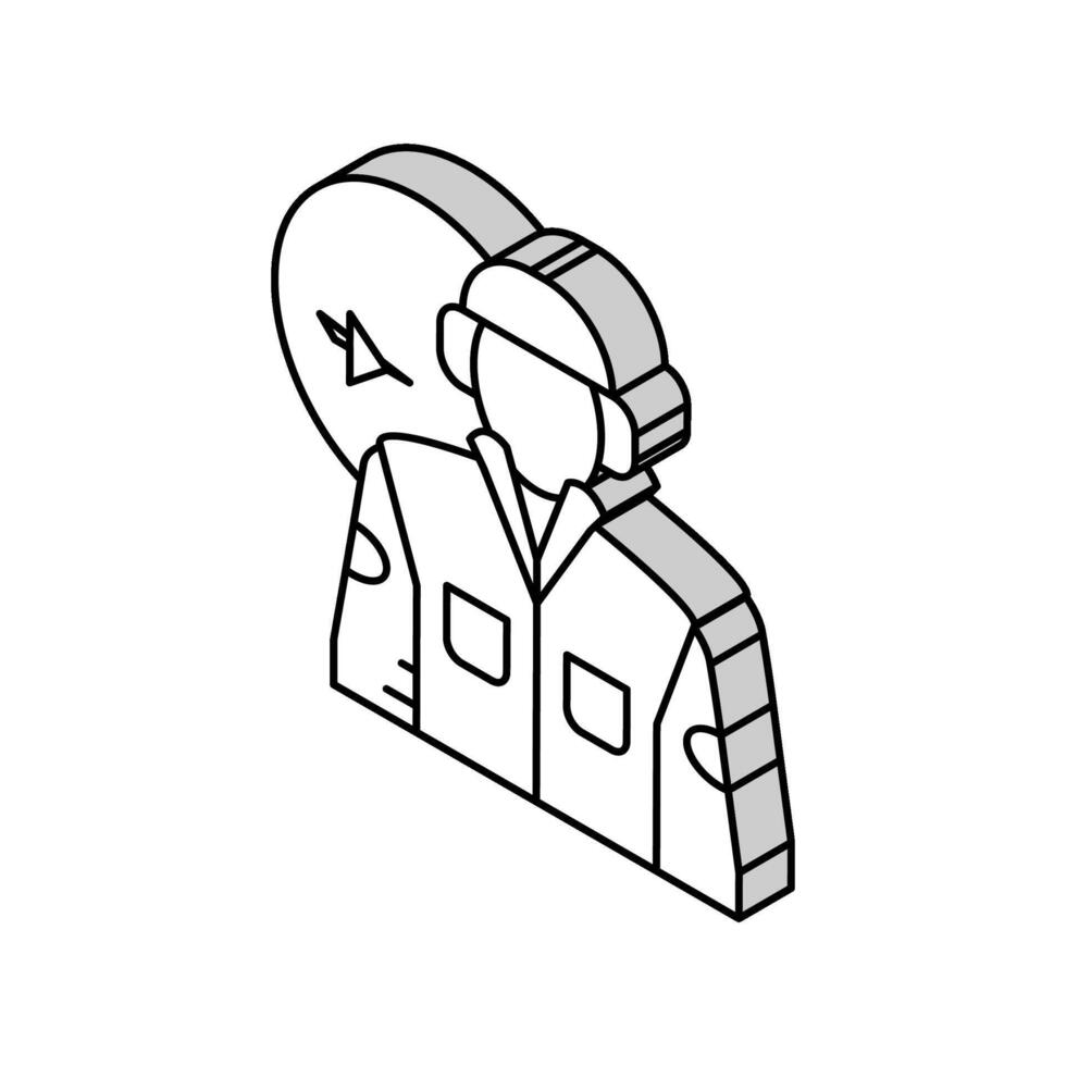 Luftfahrt Ingenieur Arbeiter isometrisch Symbol Vektor Illustration