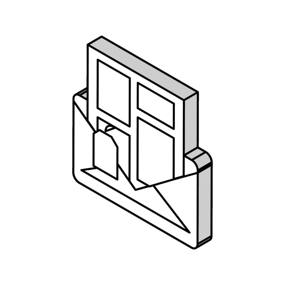 Benutzerdefiniert Email Vorlage Design isometrisch Symbol Vektor Illustration